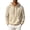 Beige, variant on Men's Cotton Linen Long Sleeve Pullover Hooded Shirt Loose Fit Drawstring Hoodie Kangaroo Pocket