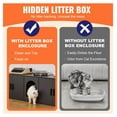 thumbnail image 3 of Cat Litter Box Enclosure for 2 Cats, Wooden Furniture Cabinet with Double Rooms, Black - 57.9"L x 18.3"W x 17.9"H, 3 of 7