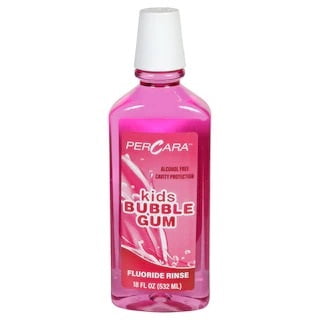 PerCara Kids' Bubble Gum Fluoride Rinse, 18-oz. Bottles 3 Pack of 18 oz Bottles