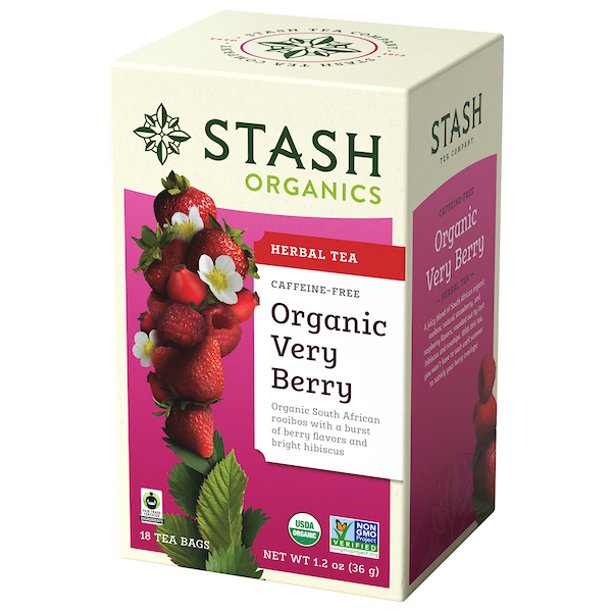 Stash Organic Very Berry Herbal Tea Bags, 18 Count, 1.2 Oz Walmart