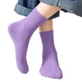thumbnail image 5 of Fancifize Girls Boys Cotton Socks Kids Soft Strentch Bereathable Baisc Solid Color Ribbed Mid Socks 1-12 Years, 5 of 6
