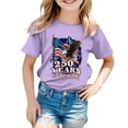 thumbnail image 4 of mgoYE 250 Years America Anniversary Shirt Girls Boys 250th Independence Day Birthday Shirt USA Flag Star and Stripes Shirt for Kids(Purple,9-10 Years), 4 of 5
