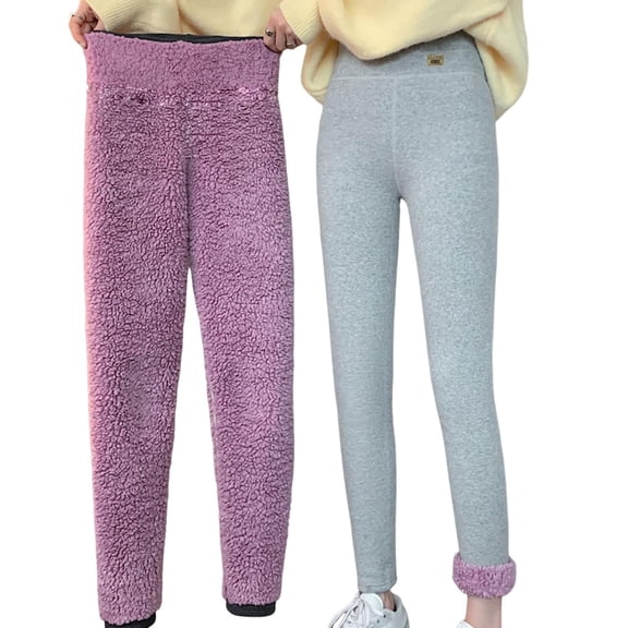 High Waisted Yoga Pants Women Fleece Sherpa Lined Straight Leg Leggings Winter Thermal Thick Yoga Pants with Pockets