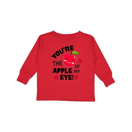 

Inktastic Youre the Apple of My Eye Valentine Pun with Cute Apple Gift Toddler Boy or Toddler Girl Long Sleeve T-Shirt