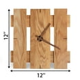 thumbnail image 4 of CONSDAN Wood Wall Clocks Battery Operated, USA Grown Hardwood Wall Decor, Analog Wooden Clock for Kitchen Bedroom Office, Vintage Oak Solid Wood Clock Face, 12", Natural Color Square, 4 of 6