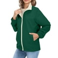 thumbnail image 2 of iHPH7 Lightweight Rain Jacket Women Hiking Jacket Women Hiking Rain Jacket Women's Outerwear Fall Coats Women Fall Clothes Light Rain Jacket Women Dark Green M, 2 of 9