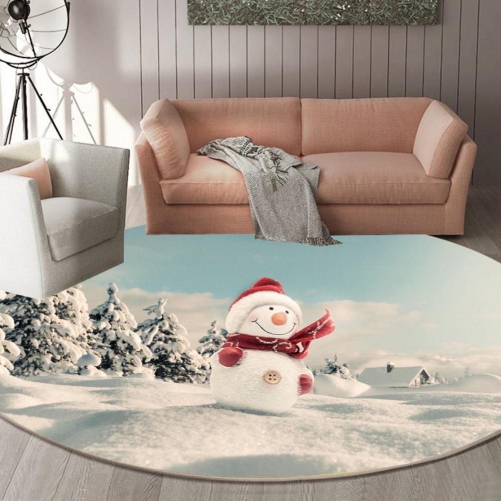 BIG SALES!!EleaEleanor Christmas Home Carpet Round Area Rugs Nursery