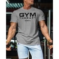 thumbnail image 3 of Gymish Gym Therapy Workout Shirt for Men – Motivational Funny Gym Tee, Athletic Gym Wear, Heather Grey, Small, 3 of 6