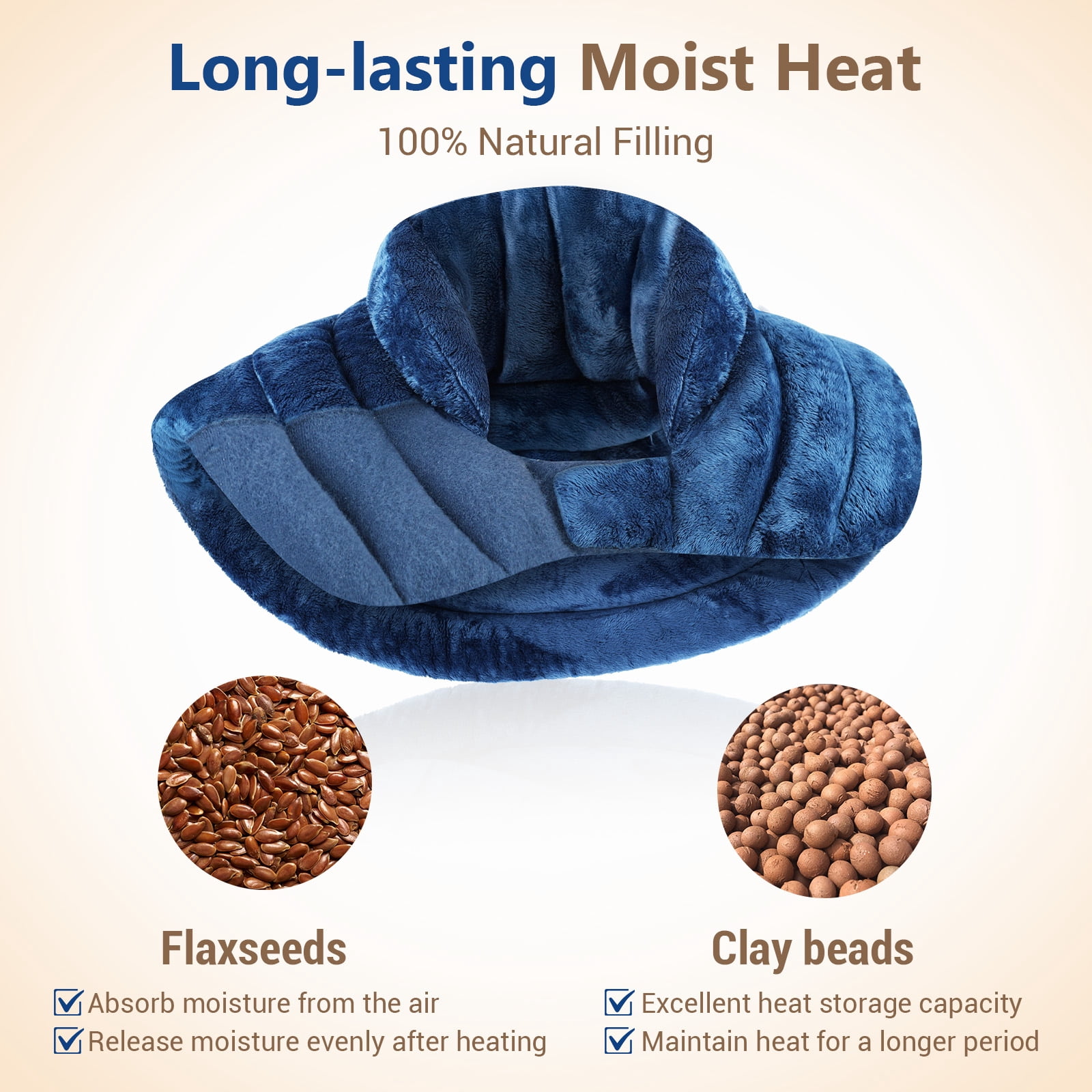 Comfytemp Microwave Heating Pad for Neck & Shoulders, Weighted 2.82 lbs, Moist Heat Therapy for Pain Relief