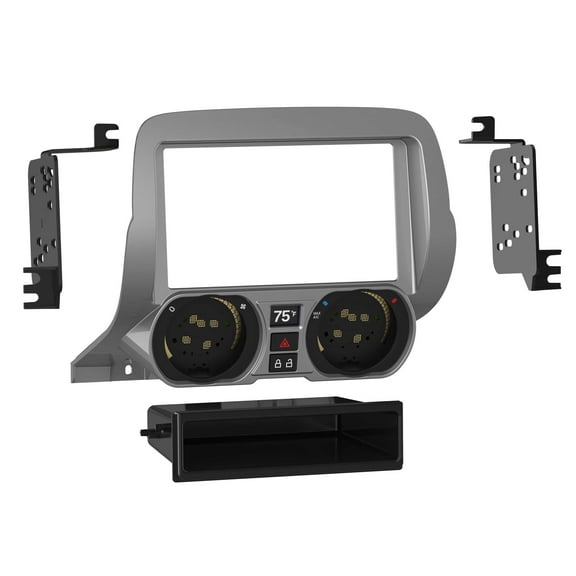 Metra 99-3028S Single DIN or Double DIN Aftermarket Radio Installation Kit for Chevrolet Camaro 2010-2015 - Silver