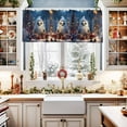 thumbnail image 2 of Christmas Owl Curtain Valance for Windows/Living Room/Kitchen/Bathroom/Café, Short Rod Pocket Tier Curtain Window Treatment Panel Xmas Tree Blue Christmas Balls Topper Curtain 60''x18'', 2 of 6