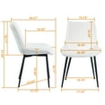 thumbnail image 2 of XINMICS Modern Velvet Dining Chairs Set of 2 Kitchen Chair, White, 2 of 6