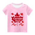 thumbnail image 3 of AJTQTH Summer Tees for Girls Boys Unisex Canada Day Maple Novelty Printed Tshirts Short-Sleeve Crewneck Tops Casual Comfy Lightweight Shirts Blouses Gift for Holiday Pink 11 Years, 3 of 3