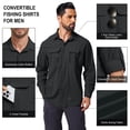 thumbnail image 4 of liyiyiyia Mens Sun Protection Work Shirts Lightweight Long Sleeve Travel Fishing Hiking Shirt for Men Button Down Casual Tops, 4 of 8