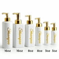 thumbnail image 6 of uMadeUs Shampoo and Conditioner Dispenser - Essentials Toiletry Bottles - Shower Refillable Shampoo and Body Wash Soap Pump Bottle – 3x 16oz Containers - Round White All Gold 2, 6 of 10