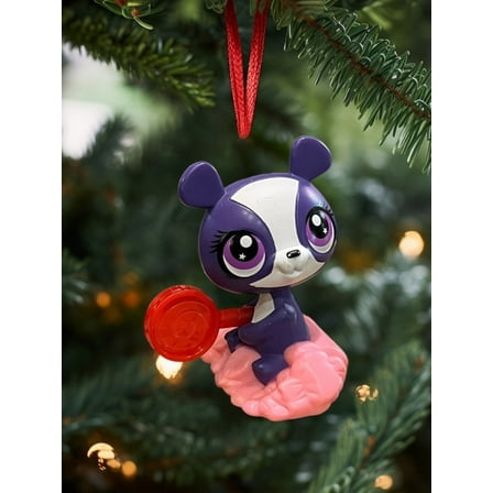 Ornament Littlest Pet Shop Hasbro Purple Panda Figure Figurine Charm 3” Dangler