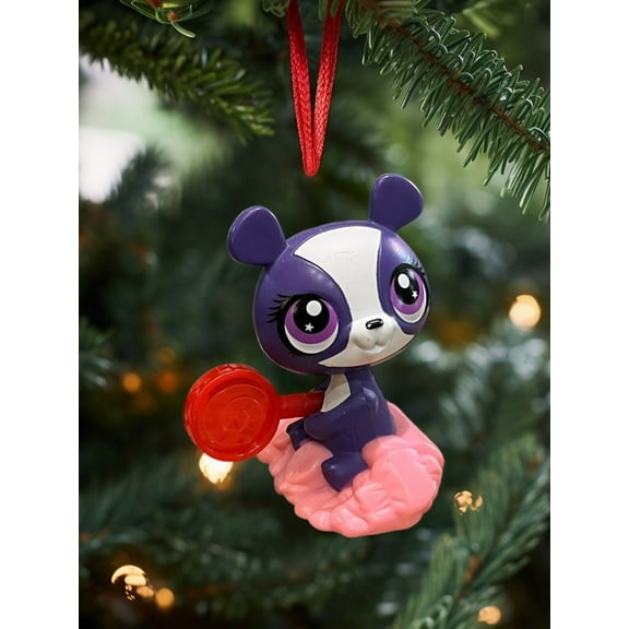 Ornament Littlest Pet Shop Hasbro Purple Panda Figure Figurine Charm 3” Dangler