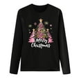 thumbnail image 5 of VgaVtl Womens Plus Size Tee Shirts Long Sleeve Christmas Cotton Tops for Women Workout Christmas Graphic Vacation Tops,Black M, 5 of 5