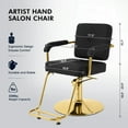 thumbnail image 2 of Artist hand Hydraulic Barber Chair Heavy Duty Hair Styling Beauty Salon Spa Equipment(Black+Gold), 2 of 19