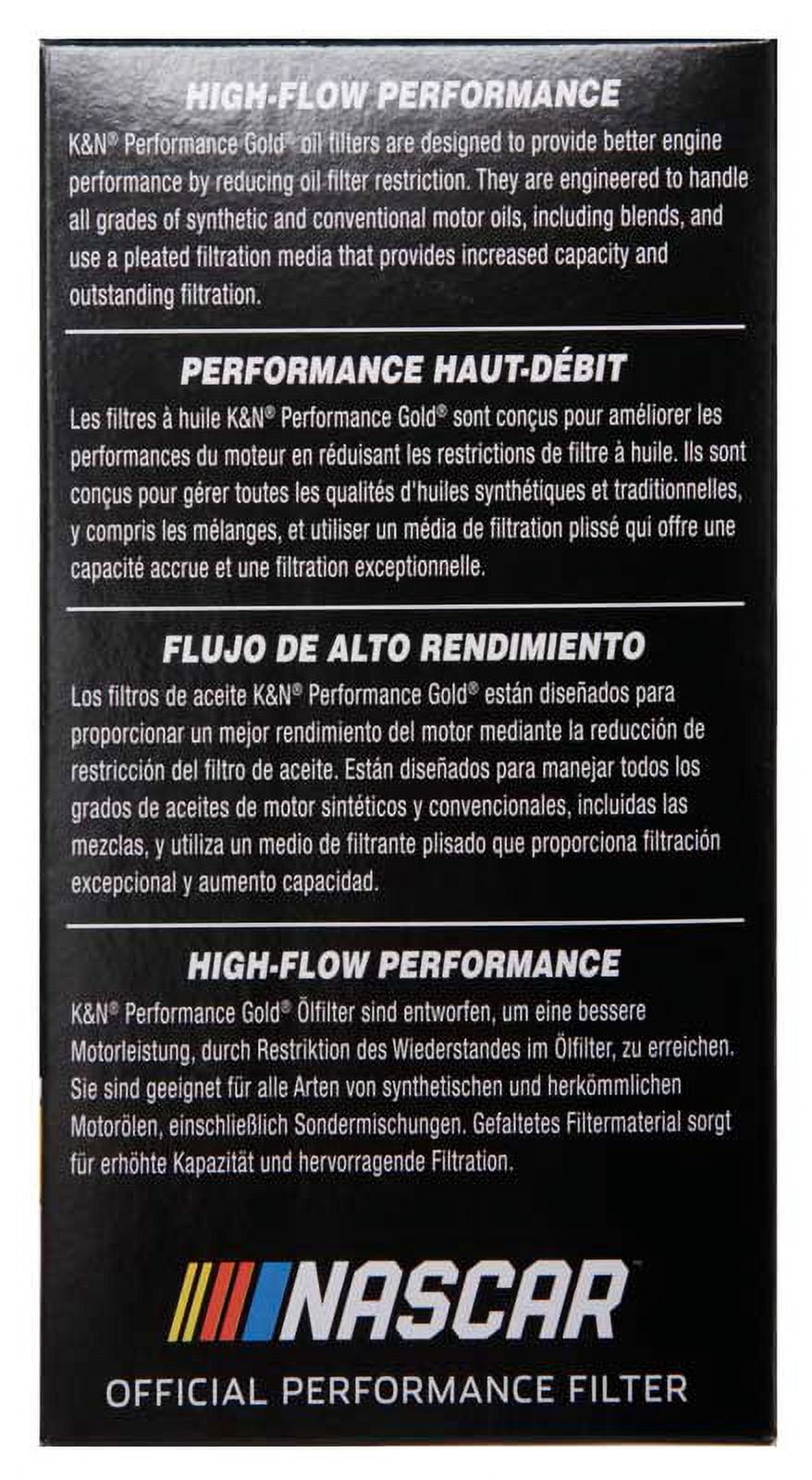 K&N Performance Oil Filter: 20,000 Mile Premium Engine Protection, Higher Oil Flow Rates, Compatible with All Oils, Optimized for Synthetic Oils, HP-7031