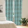 thumbnail image 3 of Ambesonne Baroque 4-Panel Curtains, Oriental Curving Strokes, 56"x84", Teal Beige and Eggshell, 3 of 4