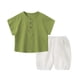 thumbnail image 2 of Conjuntos de blusas y camisas de cuello redondo y manga corta para niño, camiseta informal con capucha de manga corta de color liso, conjunto de algodón para niños, 2 of 5