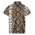 thumbnail image 3 of Camisas hawaianas con estampado 3D de piel de serpiente y pitón para hombre, camisas con botones y solapa, blusas holgadas de manga corta para calle, 3 of 5