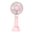 thumbnail image 1 of Ventilador de mano compacto y silencioso para escritorio con base, mini ventilador portátil de 3 velocidades para verano. Rosa, 1 of 9