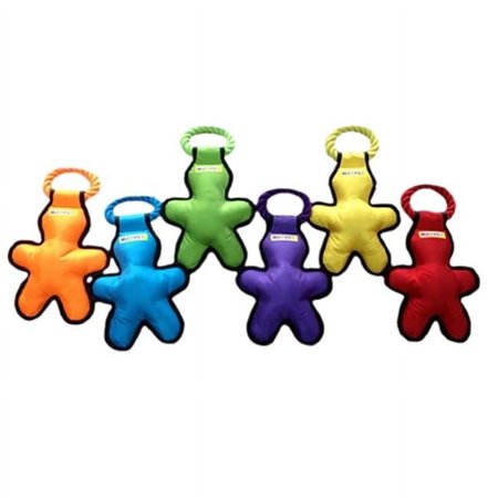 UPC: 0784369434309 | Multipet Cross-Ropes Tug  o Man with Rope Dog Toy  Assorted Colors  Size: 14