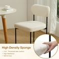 thumbnail image 3 of Hommpa Boucle Dining Chairs Set of 4 Modern Upholstered Kitchen Dining Room Chairs with Backrest & Metal Legs Accent Side Chairs White for Dining Kitchen Living Room Bedroom, 3 of 15