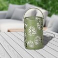 thumbnail image 2 of Hometrends Leaf Stamped Metal Lantern - Green, 2 of 8