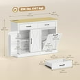 thumbnail image 3 of HOMCOM Tilt Out Trash Cabinet with Charging Station, Kitchen Island, White, 3 of 10