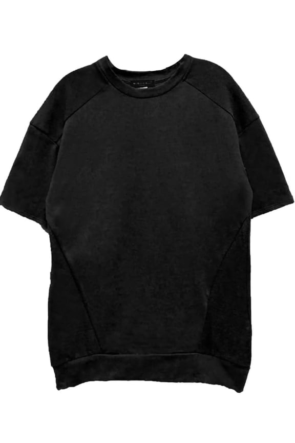 REVERSE FRENCH TERRY TEE- BLACK