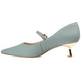 thumbnail image 3 of Journee Womens Manza Kitten Heel Mary Jane Pointed Toe Pumps, Widths Available, 3 of 10