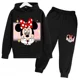 thumbnail image 4 of Conjunto de 2 piezas de sudadera con capucha y pantalones de manga larga con estampado de dibujos animados de Mickey Minnie para primavera y otoño, ropa deportiva informal para niños y niñas, 4 of 5