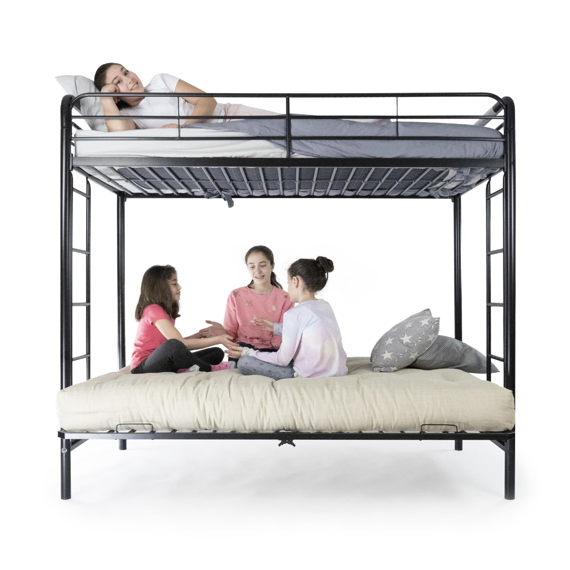 DHP Sammie Twin over Futon Metal Bunk Bed, Black - image 5 of 14