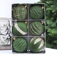 thumbnail image 5 of 6 Pcs Flocked Christmas Ball Ornaments 3.15 in, Velvet Tree Baubles Set with Hanging Cord for Holiday Decor, 5 of 6