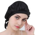 thumbnail image 2 of Silk Night Cap for Hair Protection Durable Black Mulberry Silk Large Size 25.5 Inches Circumference, 2 of 8