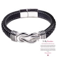 thumbnail image 1 of Pulsera de cuero de acero inoxidable para viajeros de moda europea y americana Pulsera de acero inoxidable con giro magnético lovemyson para hombre, 1 of 6