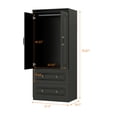 thumbnail image 5 of Sophshelter Black Armoire Wardrobe Closet with 2 Doors, 2 Drawers Wardrobe Closet Large Storage Cabinet with Hanging Rod & Shelves Wooden Wardrobe Cabinet for Bedroom, 5 of 8