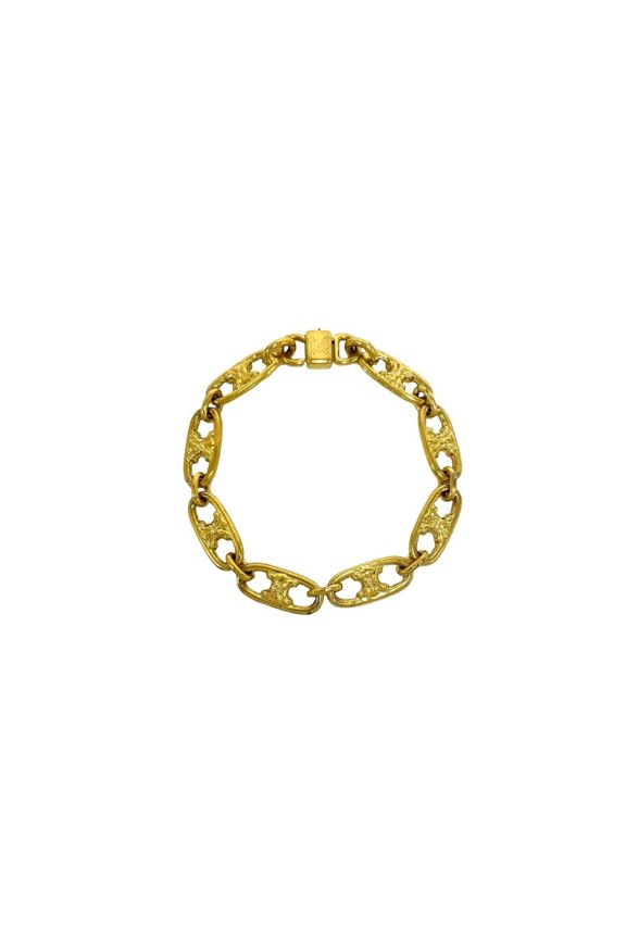 Pre-Owned CELINE Vintage Triomphe Logo GP Chain Bracelet, Gold, Item No. 12760
