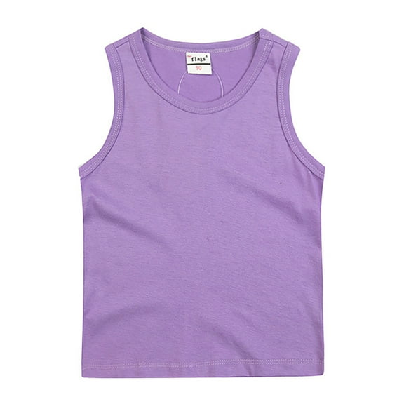 WOLLED Kids Baby Boys Cotton Tank T-Shirt Toddler Solid Color Sleeveless Tees Shirt for 1-12 Years