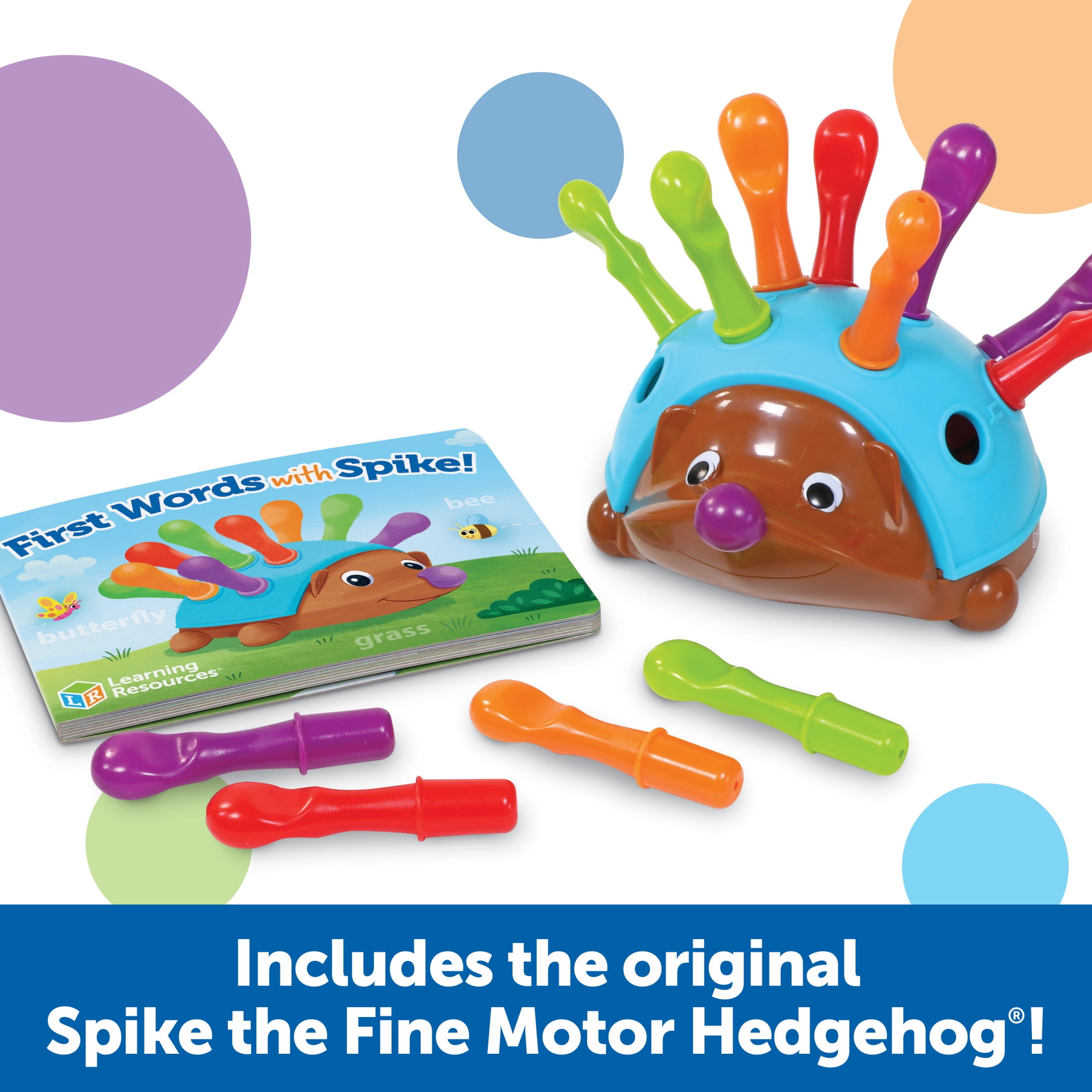 Learning Resources Spike the Fine Motor Hedgehog First Words - 15 Pieces, Age 18 Months+ Toddler Toys, Fine Motor Fun, Preschool Fine Motor Skills, Toddler Activity