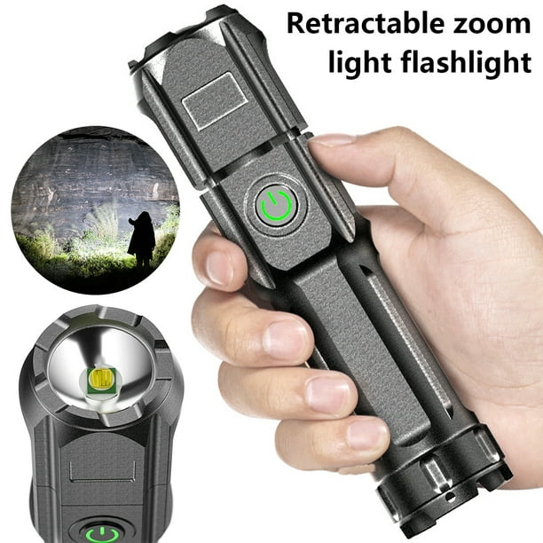 Lampe de poche LED 4 modes d'éclairage Lampe torche zoom avec batterie 1000  mAh Lampe torche LED rechargeable par USB Lampe flash étanche de qualité de  vie 