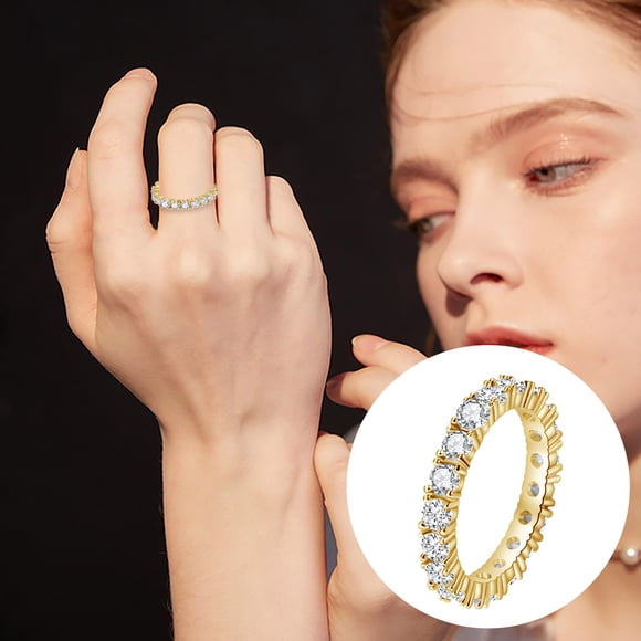 Anillos para mujer, regalos para mujer, exquisito conjunto de anillo de diamantes, accesorios femeninos versátiles de moda, anillo