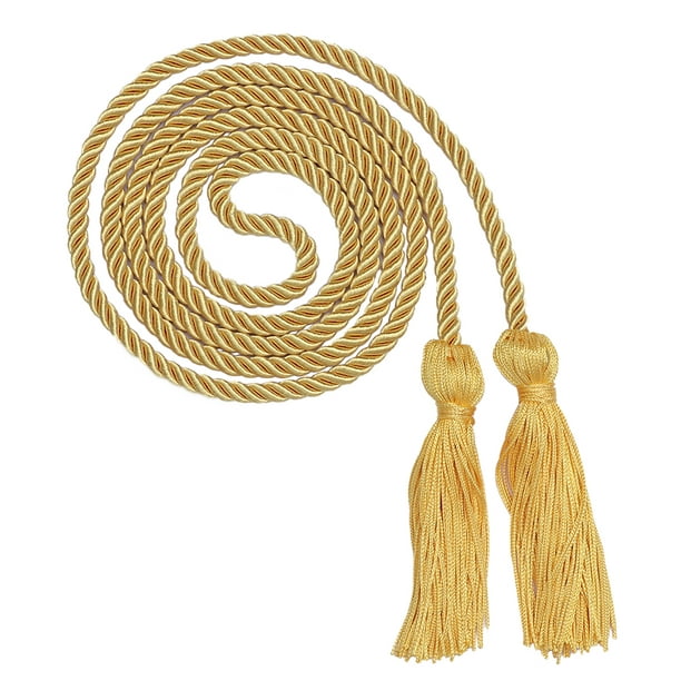 2 Pcs Graduation Honor Cords Graduate Ropes Bachelor Clothing Tassels  Polyester Yarns Honor Cords for Bachelor Gown Graduation Students(Golden)