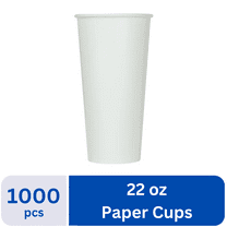 Karat Paper Cups [22oz - 1000 pcs], White (C-KCP22W, 90mm)