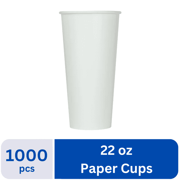 Karat Paper Cups [22oz - 1000 pcs], White (C-KCP22W, 90mm)