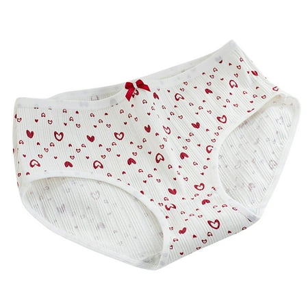 OVINYER Women s Red Christmas Printed Underwear Cotton Crotch Comfortable Underwear Underpanties Sexy Comfy Charm Panty