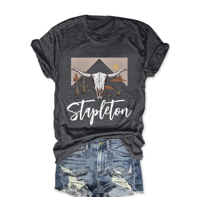 Camiseta Savarana para mujer con diseño de cactus, vaquera, estilo vaquero, estilo rodeo, estilo vaquero